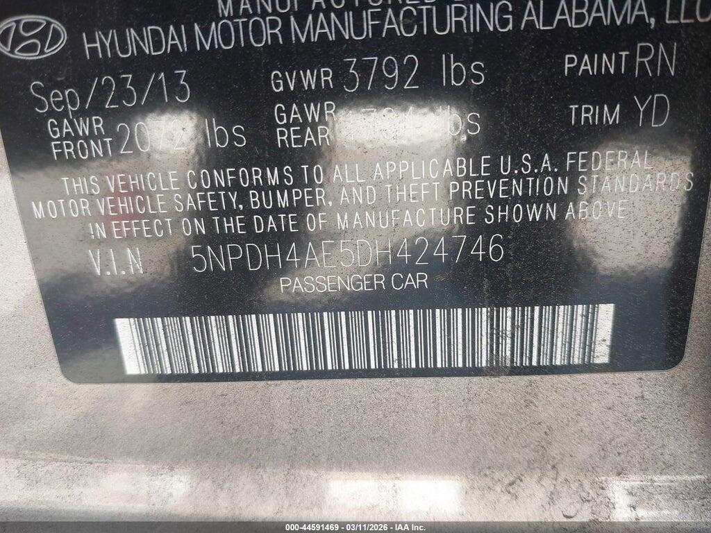 5NPDH4AE5DH424746 2013 HYUNDAI ELANTRA photo no. 9