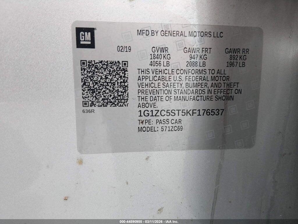 1G1ZC5ST5KF176537 2019 CHEVROLET MALIBU photo no. 9