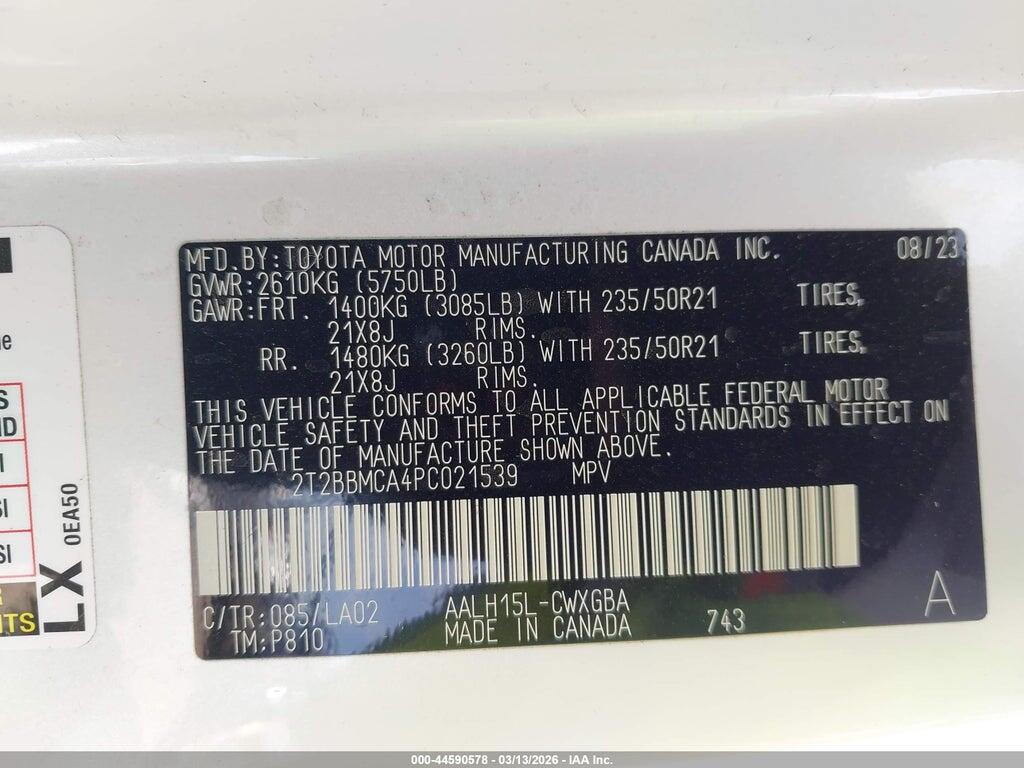 2T2BBMCA4PC021539 2023 LEXUS RX 350H photo no. 9