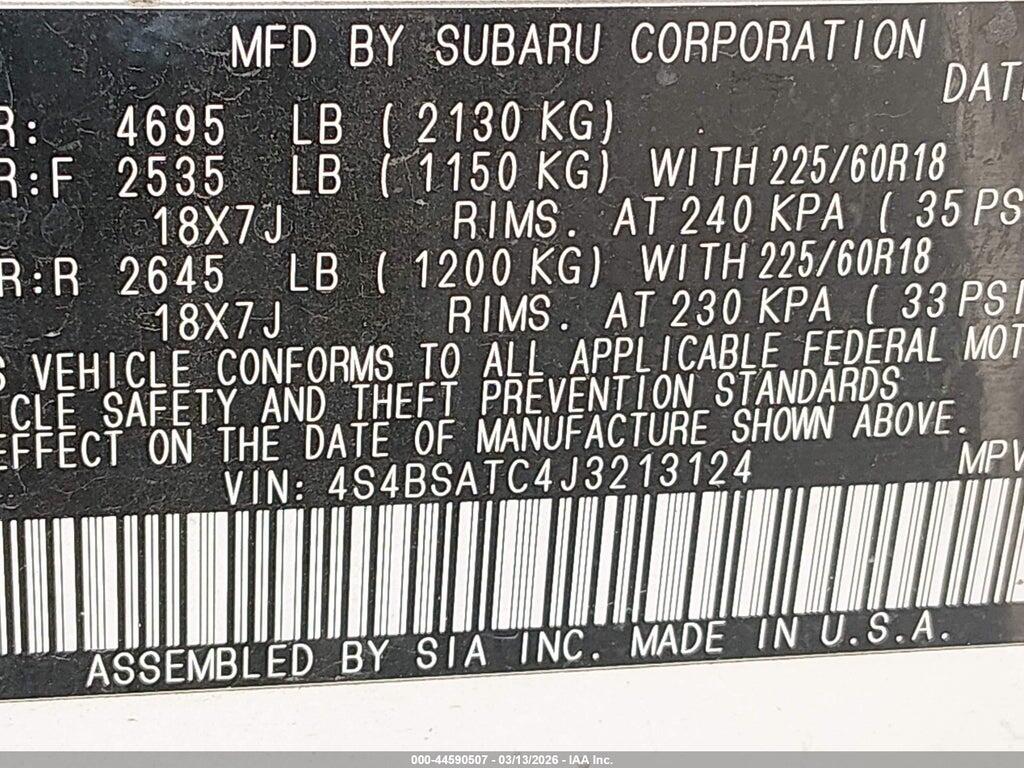 4S4BSATC4J3213124 2018 SUBARU OUTBACK photo no. 9