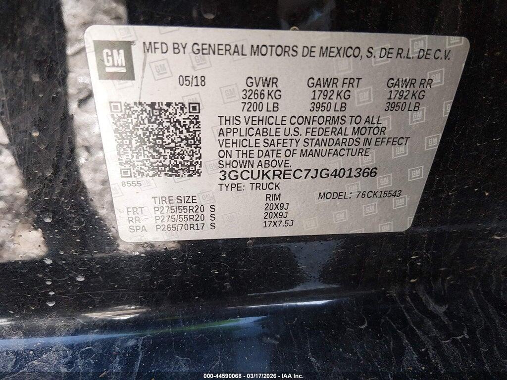 3GCUKREC7JG401366 2018 CHEVROLET SILVERADO 1500 photo no. 9