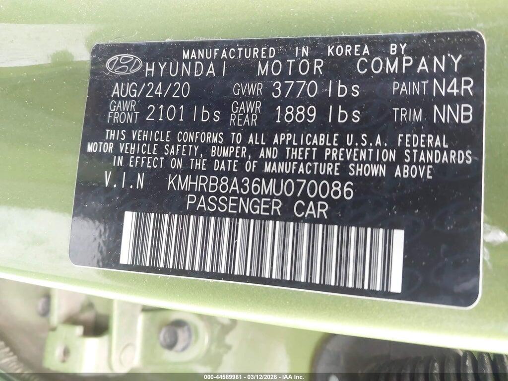 KMHRB8A36MU070086 2021 HYUNDAI VENUE photo no. 9