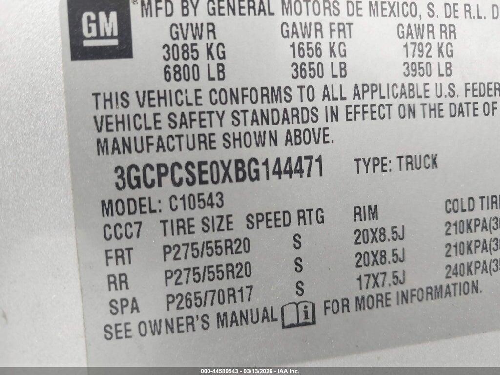 3GCPCSE0XBG144471 2011 CHEVROLET SILVERADO 1500 photo no. 9