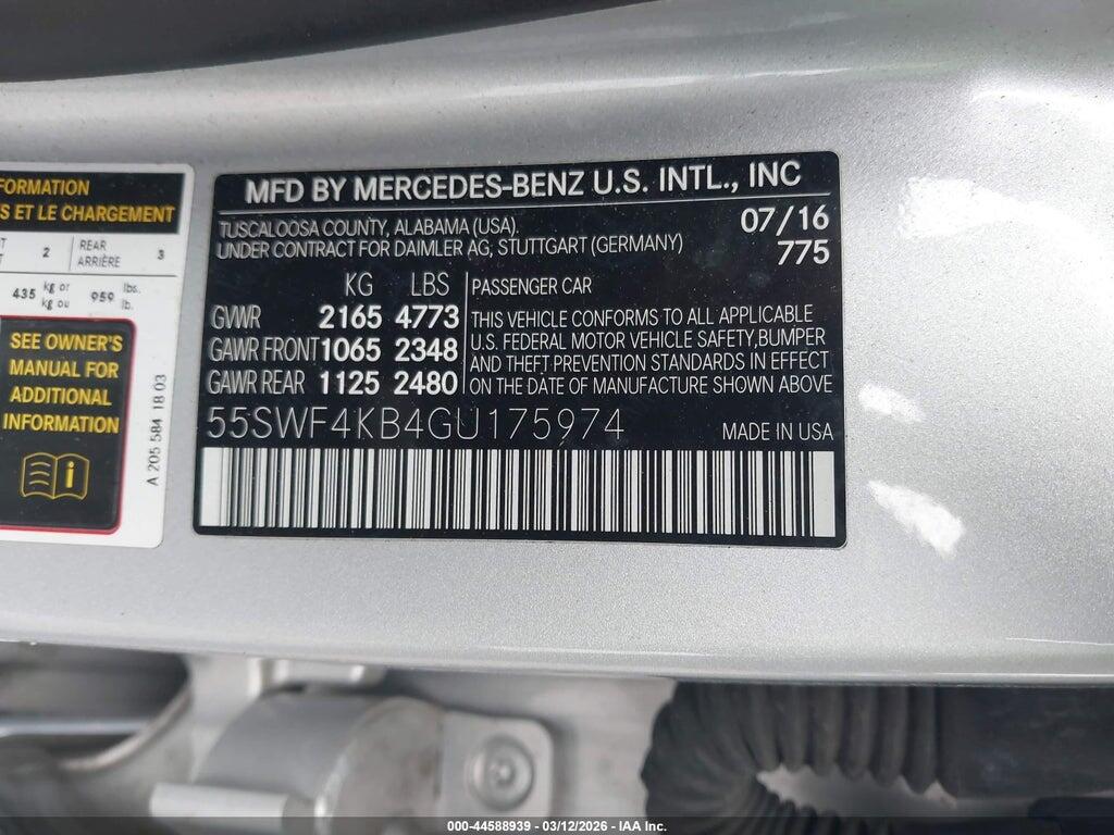 55SWF4KB4GU175974 2016 MERCEDES-BENZ C 300 photo no. 9
