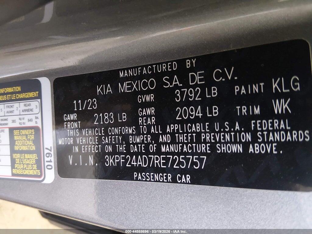 3KPF24AD7RE725757 2024 KIA FORTE photo no. 9