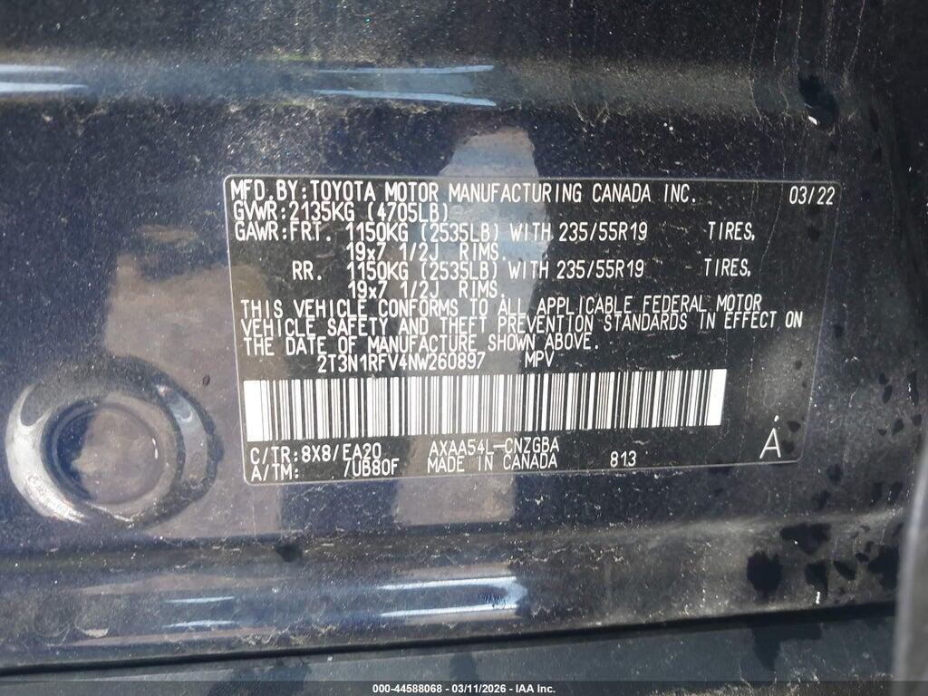 2T3N1RFV4NW260897 2022 TOYOTA RAV4 photo no. 9