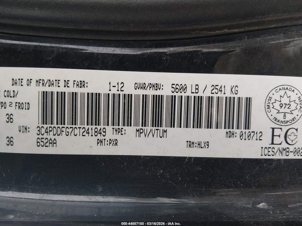 3C4PDDFG7CT241849 2012 DODGE JOURNEY photo no. 9