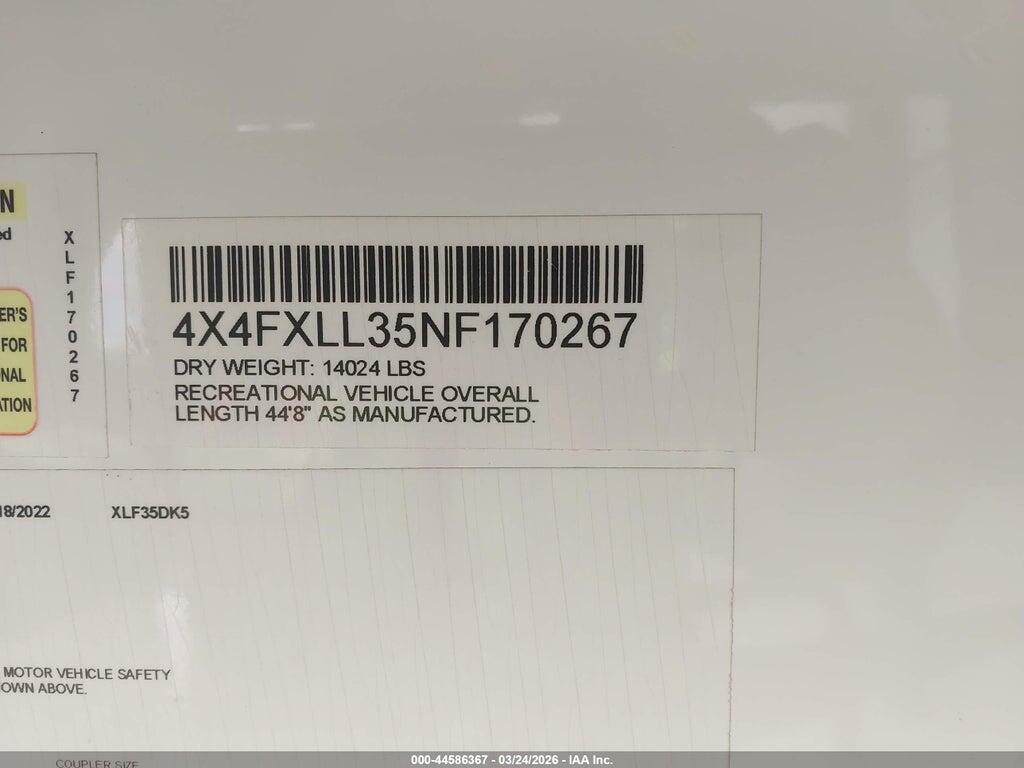 4X4FXLL35NF170267 2022 FOREST RIVER XLF35DK5 photo no. 9