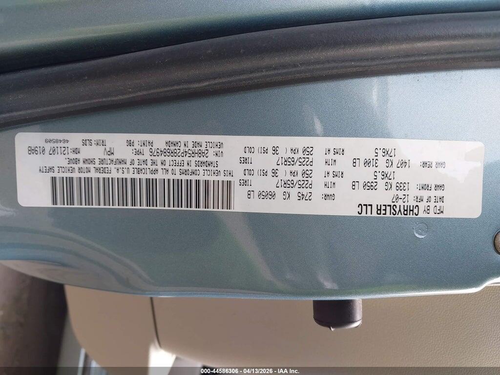 2A8HR54P28R684976 2008 CHRYSLER TOWN & COUNTRY photo no. 9