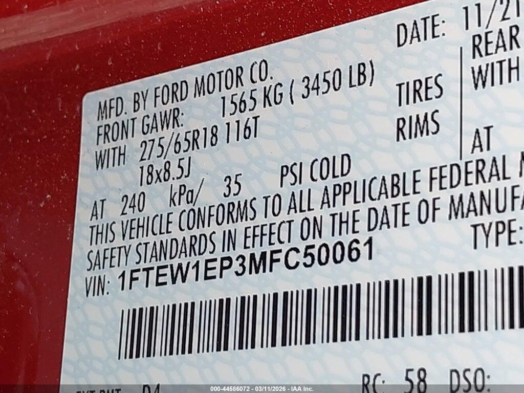 1FTEW1EP3MFC50061 2021 FORD F-150 photo no. 9