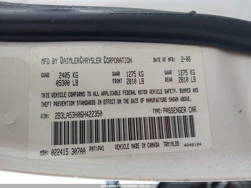 2B3LA53H06H422350 2006 DODGE CHARGER photo no. 9