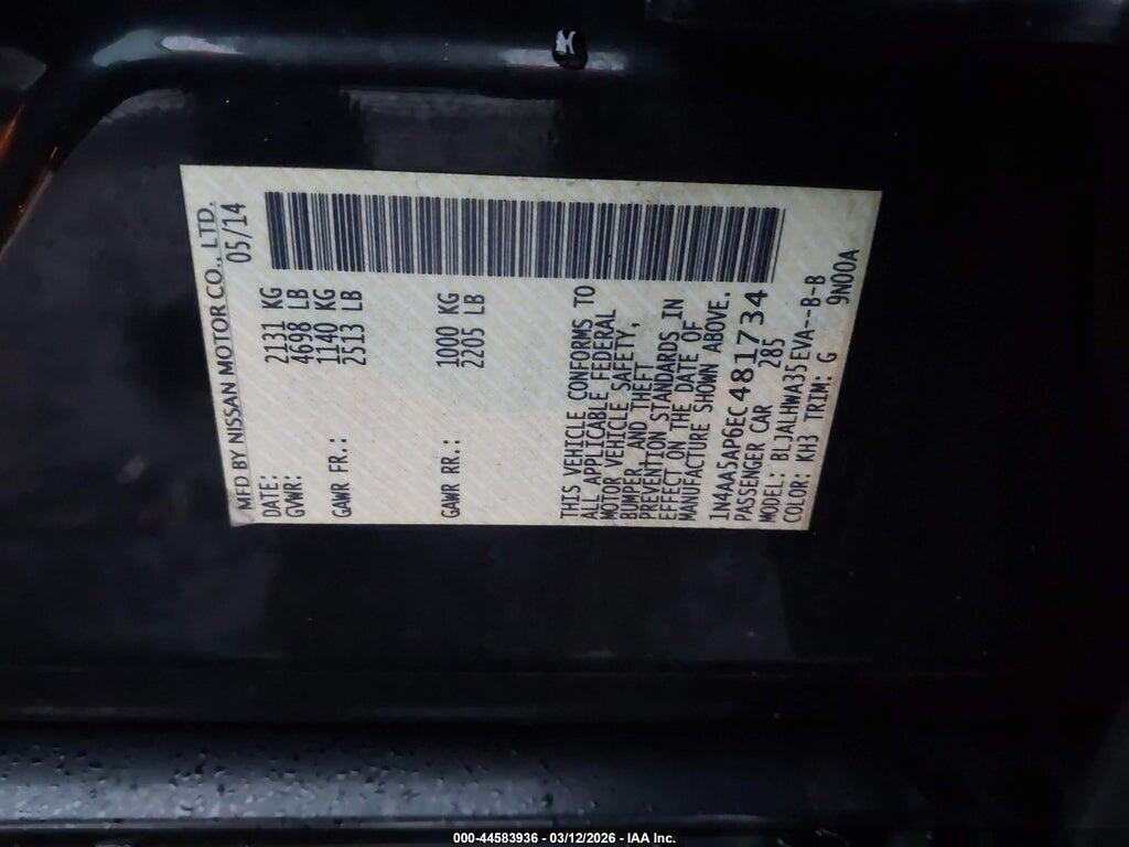 1N4AA5AP6EC481734 2014 NISSAN MAXIMA photo no. 9