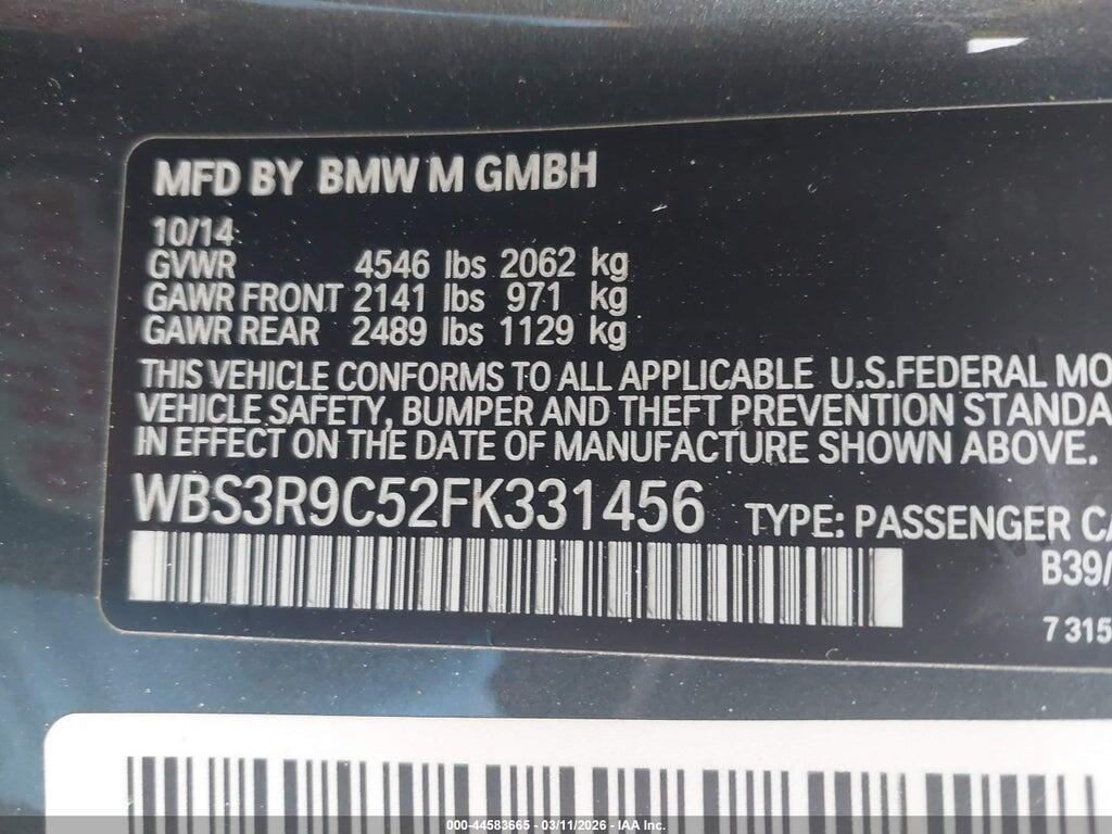 WBS3R9C52FK331456 2015 BMW M4 photo no. 9