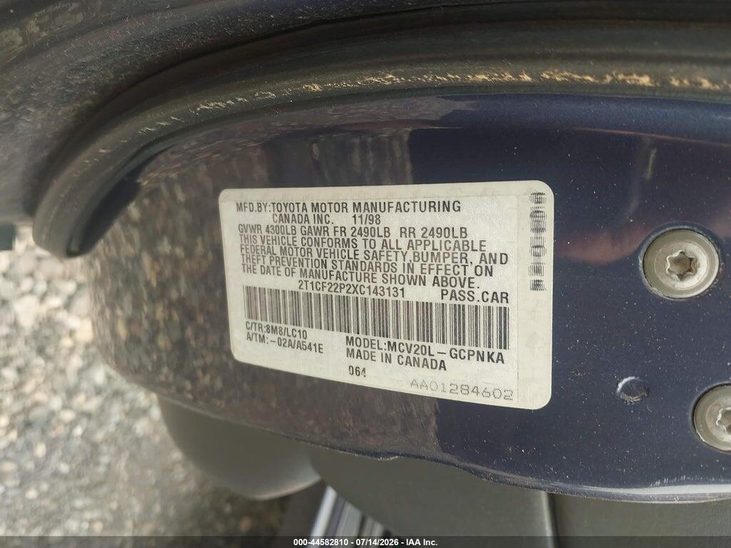 2T1CF22P2XC143131 1999 TOYOTA CAMRY SOLARA photo no. 9