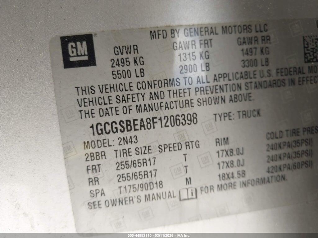 1GCGSBEA8F1206398 2015 CHEVROLET COLORADO photo no. 9