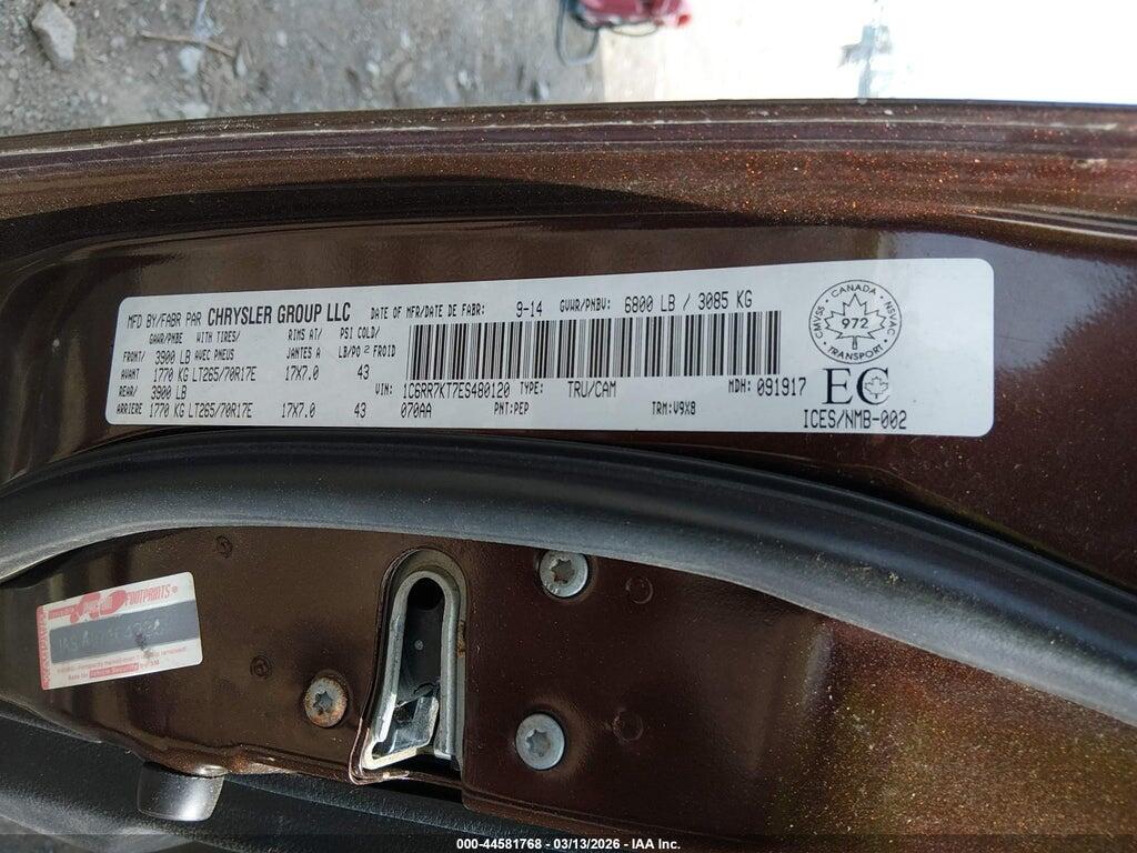 1C6RR7KT7ES480120 2014 RAM 1500 photo no. 9