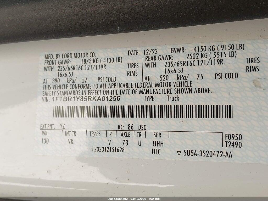 1FTBR1Y85RKA01256 2024 FORD TRANSIT-250 photo no. 9