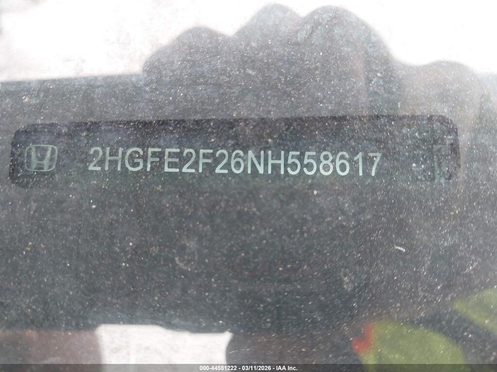 2HGFE2F26NH558617 2022 HONDA CIVIC photo no. 9