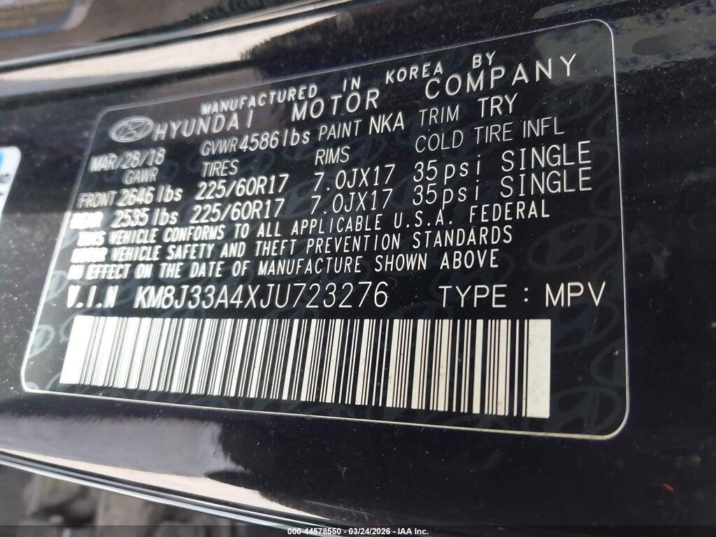 KM8J33A4XJU723276 2018 HYUNDAI TUCSON photo no. 9