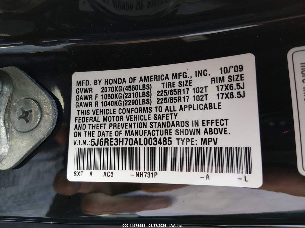 5J6RE3H70AL003485 2010 HONDA CR-V photo no. 9