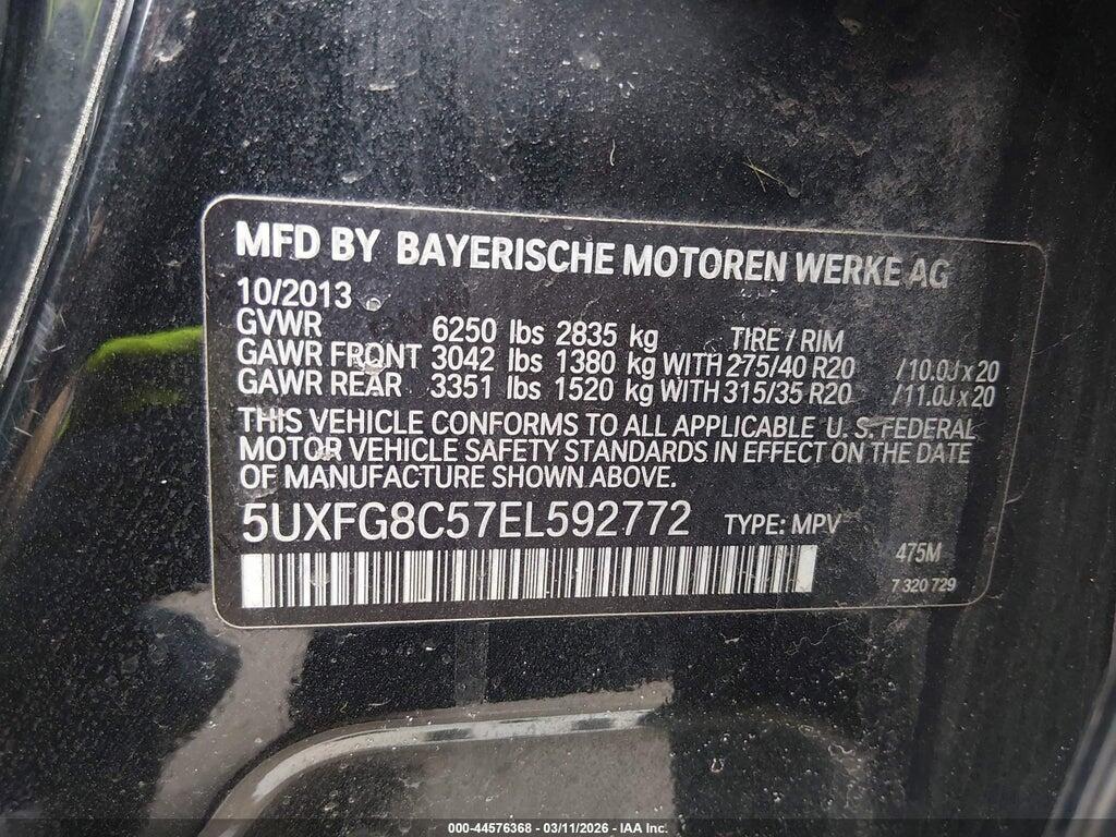 5UXFG8C57EL592772 2014 BMW X6 photo no. 9