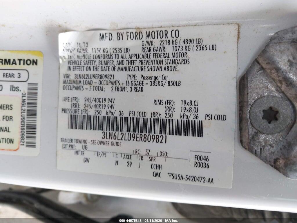 3LN6L2LU9ER809821 2014 LINCOLN MKZ HYBRID photo no. 9