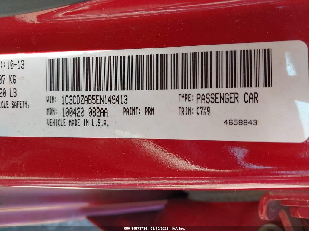 1C3CDZAB5EN149413 2014 DODGE AVENGER photo no. 9