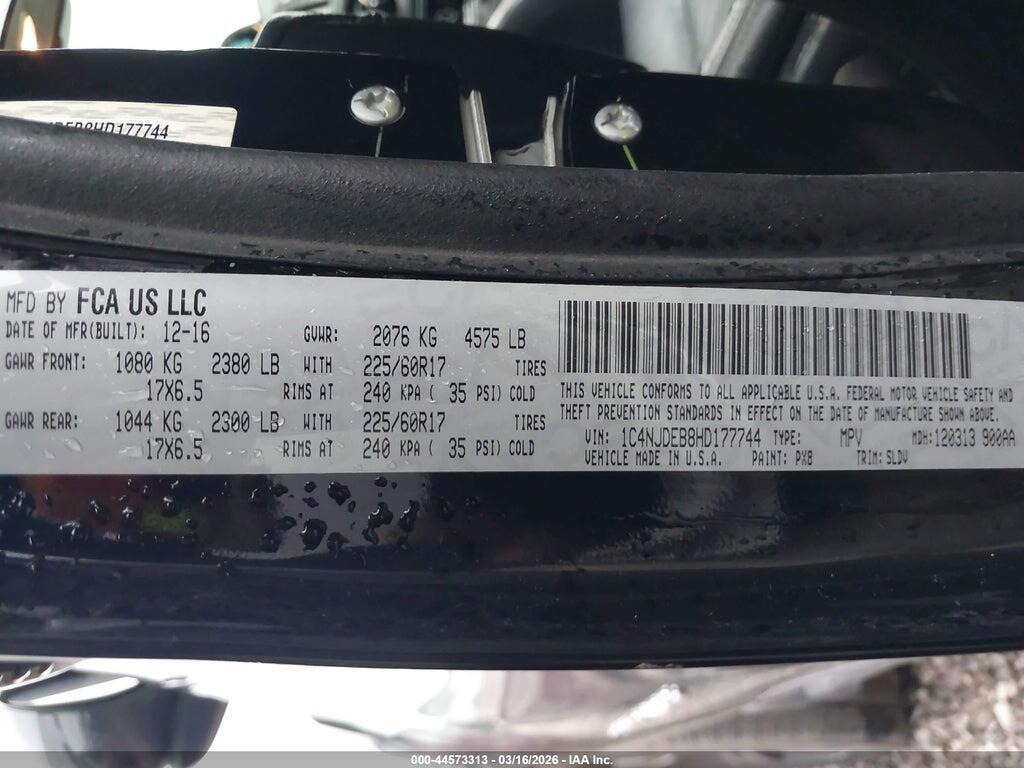 1C4NJDEB8HD177744 2017 JEEP COMPASS photo no. 9
