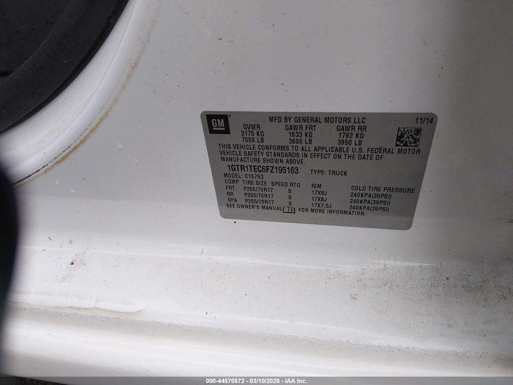 1GTR1TEC6FZ195163 2015 GMC SIERRA 1500 photo no. 9