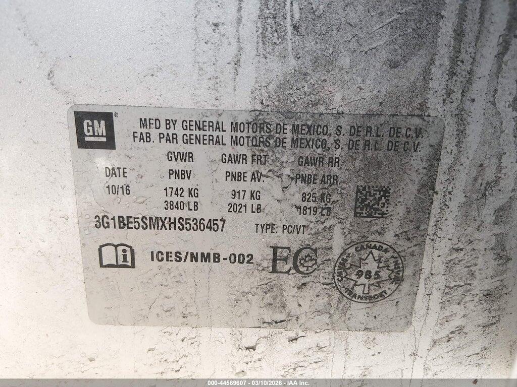3G1BE5SMXHS536457 2017 CHEVROLET CRUZE photo no. 9
