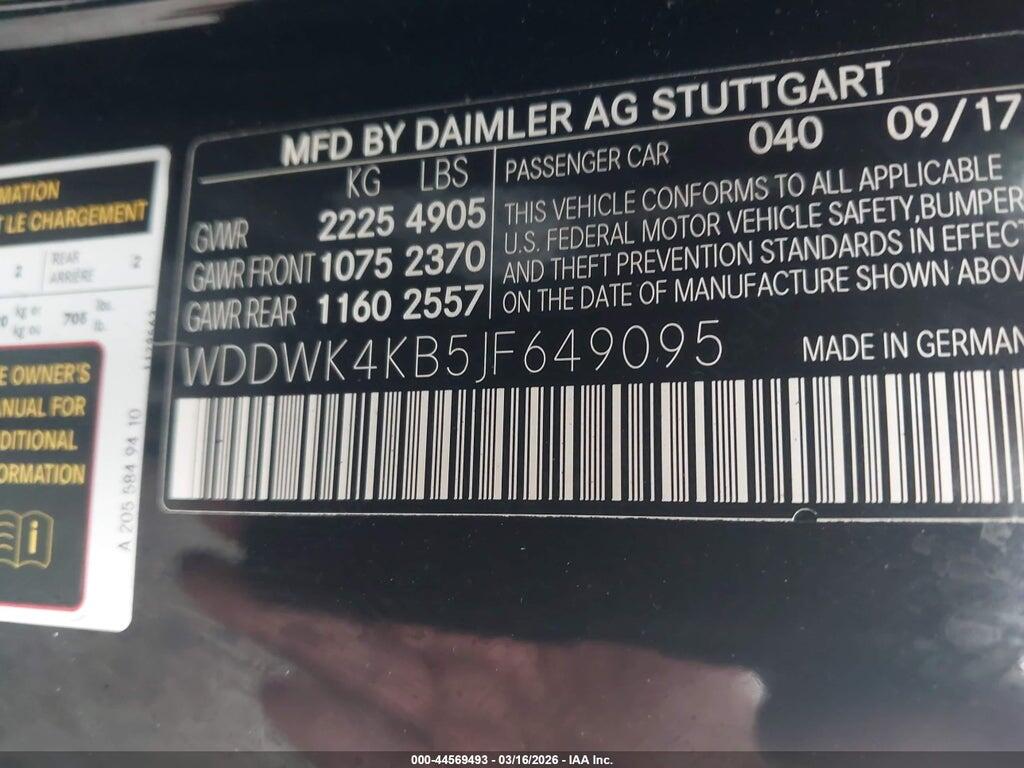 WDDWK4KB5JF649095 2018 MERCEDES-BENZ C 300 photo no. 9
