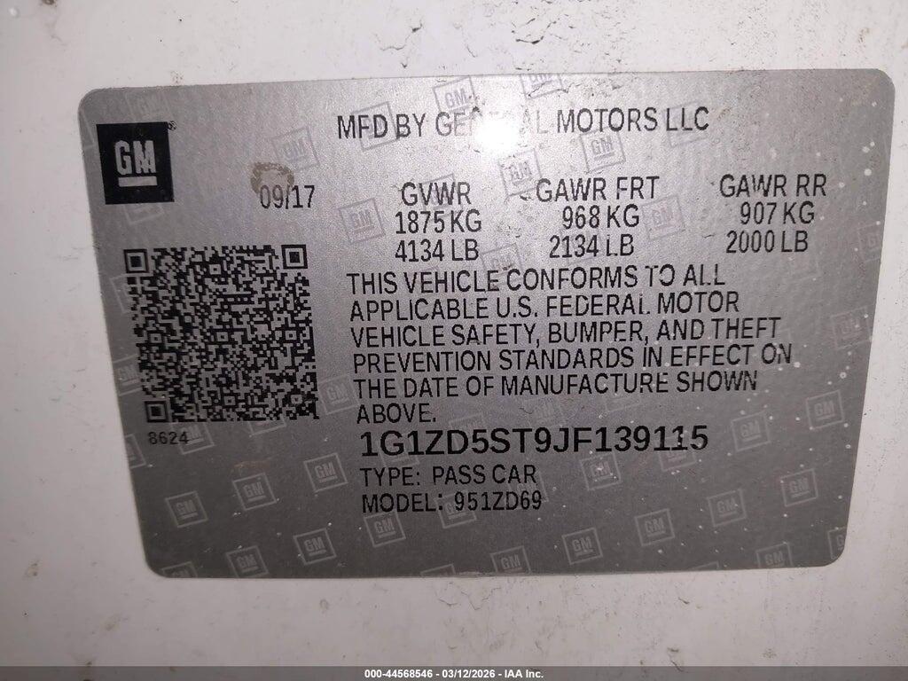 1G1ZD5ST9JF139115 2018 CHEVROLET MALIBU photo no. 9