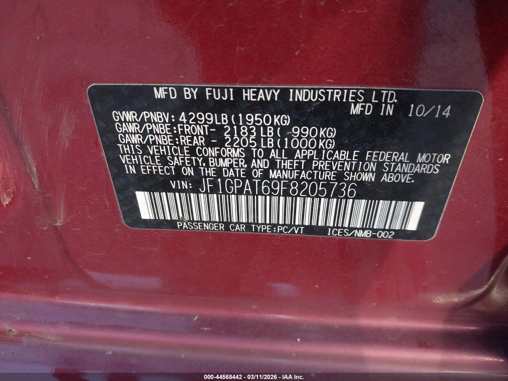 JF1GPAT69F8205736 2015 SUBARU IMPREZA photo no. 9