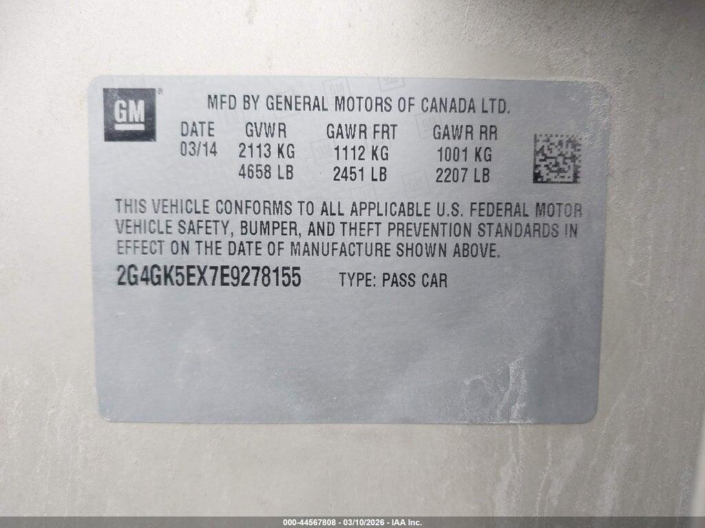 2G4GK5EX7E9278155 2014 BUICK REGAL photo no. 9