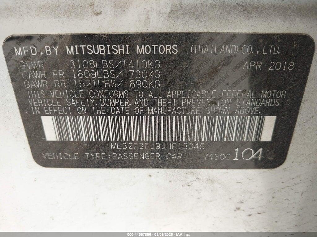 ML32F3FJ9JHF13345 2018 MITSUBISHI MIRAGE G4 photo no. 9