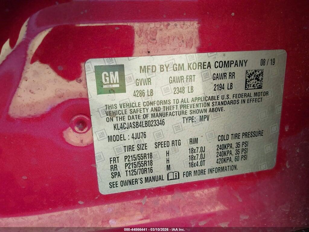KL4CJASB4LB023346 2020 BUICK ENCORE photo no. 9
