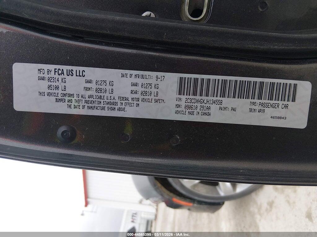 2C3CDXHGXJH134558 2018 DODGE CHARGER photo no. 9