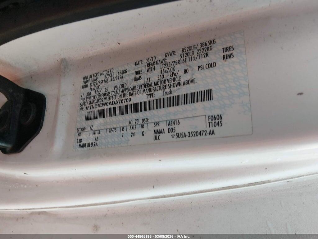 1FTNE1EW0ADA76709 2010 FORD E-150 photo no. 9