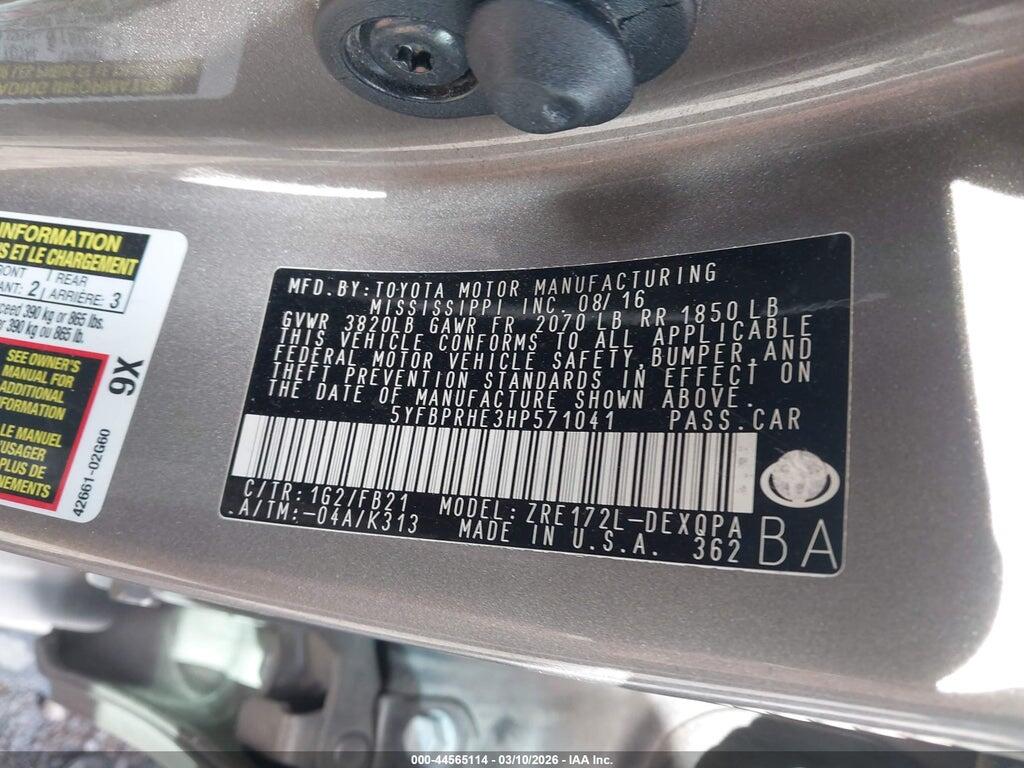 5YFBPRHE3HP571041 2017 TOYOTA COROLLA photo no. 9