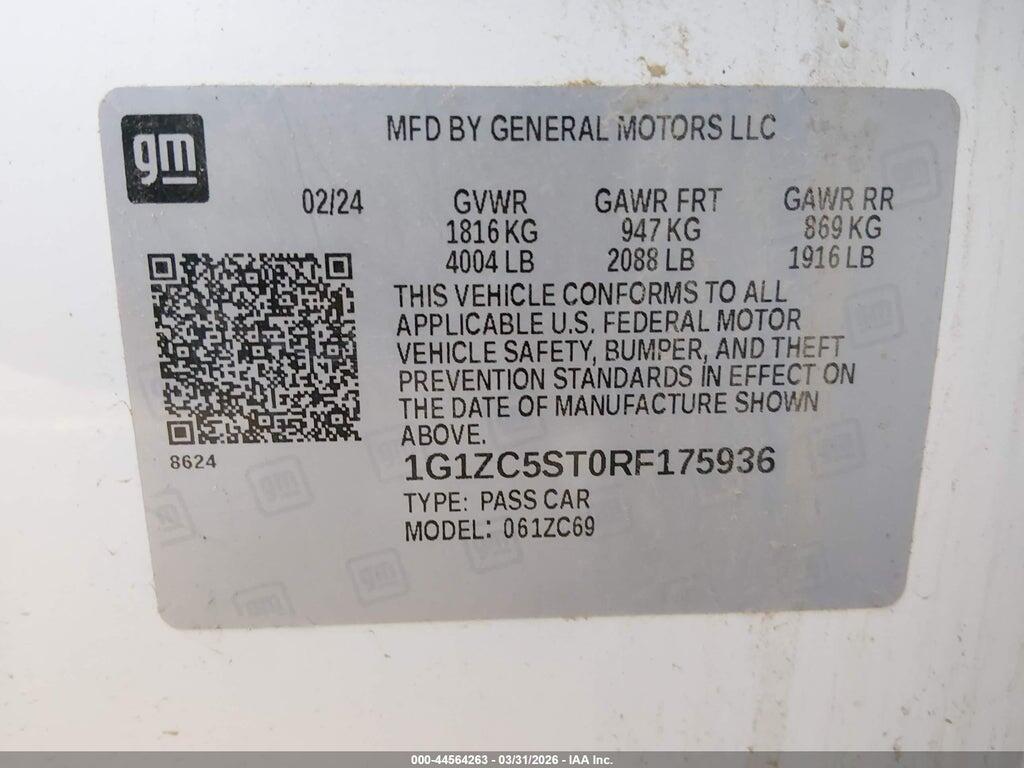 1G1ZC5ST0RF175936 2024 CHEVROLET MALIBU photo no. 9