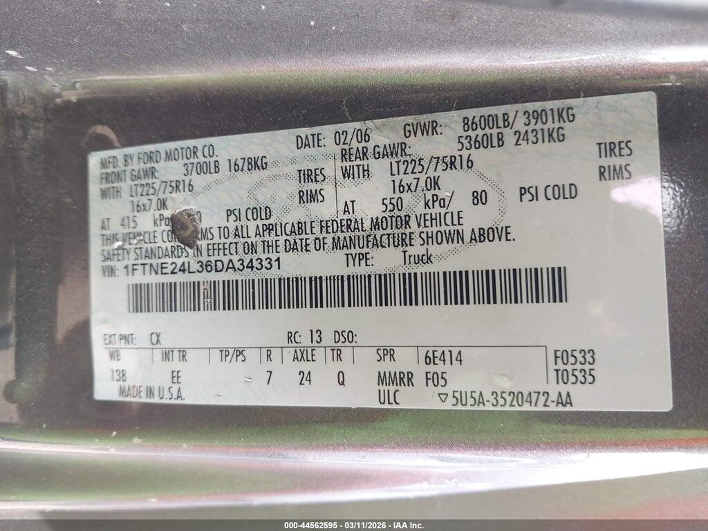 1FTNE24L36DA34331 2006 FORD E-250 photo no. 9