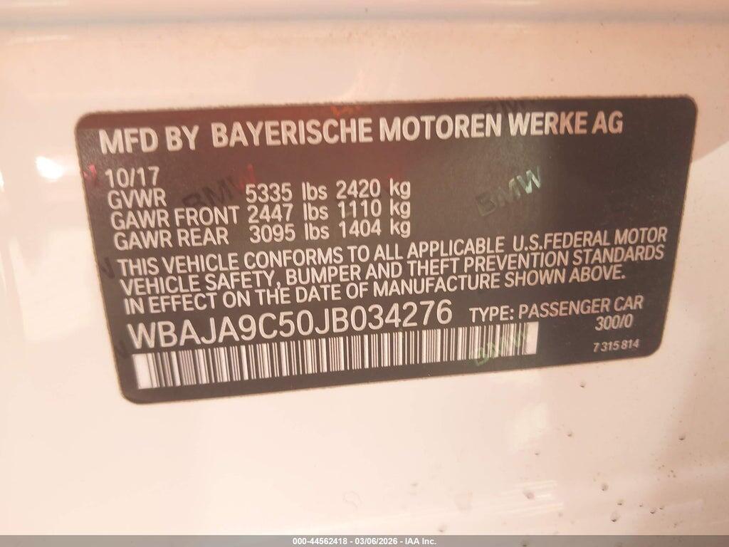 WBAJA9C50JB034276 2018 BMW 530E photo no. 9