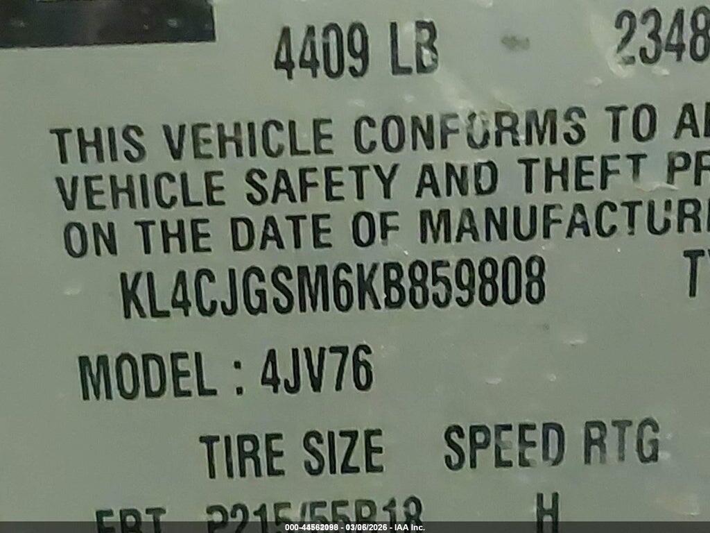 KL4CJGSM6KB859808 2019 BUICK ENCORE photo no. 9