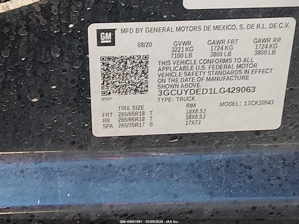 3GCUYDED1LG429063 2020 CHEVROLET SILVERADO 1500 photo no. 9