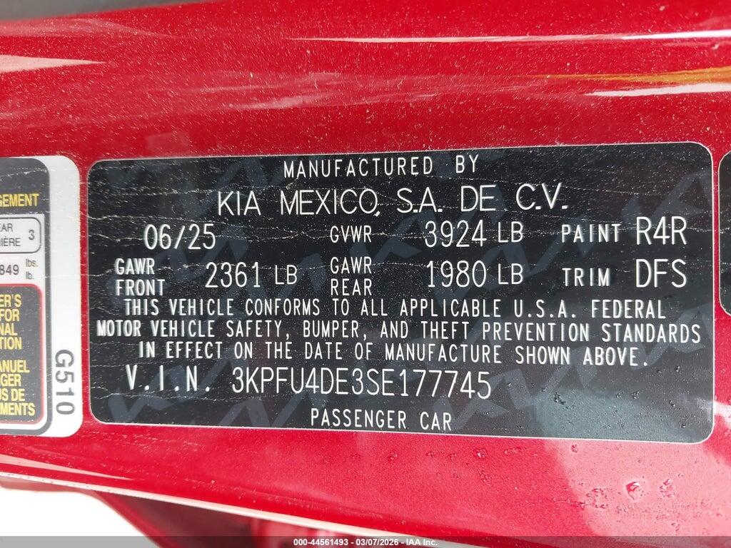 3KPFU4DE3SE177745 2025 KIA K4 photo no. 9