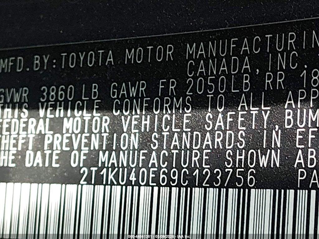 2T1KU40E69C123756 2009 TOYOTA MATRIX photo no. 9