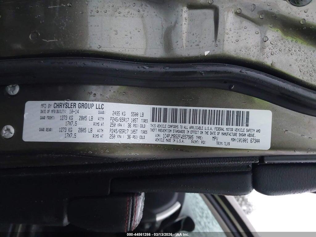 1C4PJMBS2FW557905 2015 JEEP CHEROKEE photo no. 9