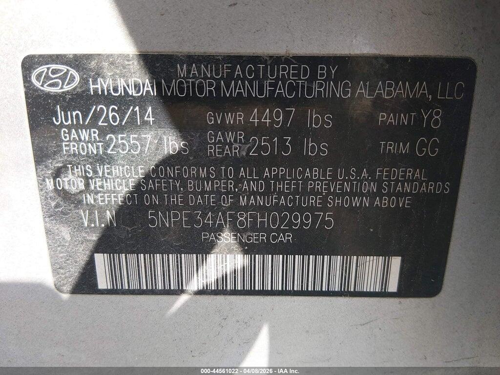 5NPE34AF8FH029975 2015 HYUNDAI SONATA photo no. 9