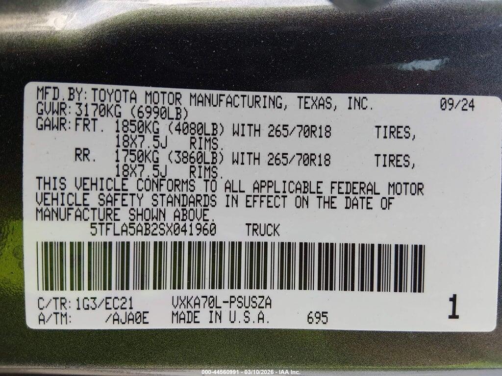 5TFLA5AB2SX041960 2025 TOYOTA TUNDRA photo no. 9