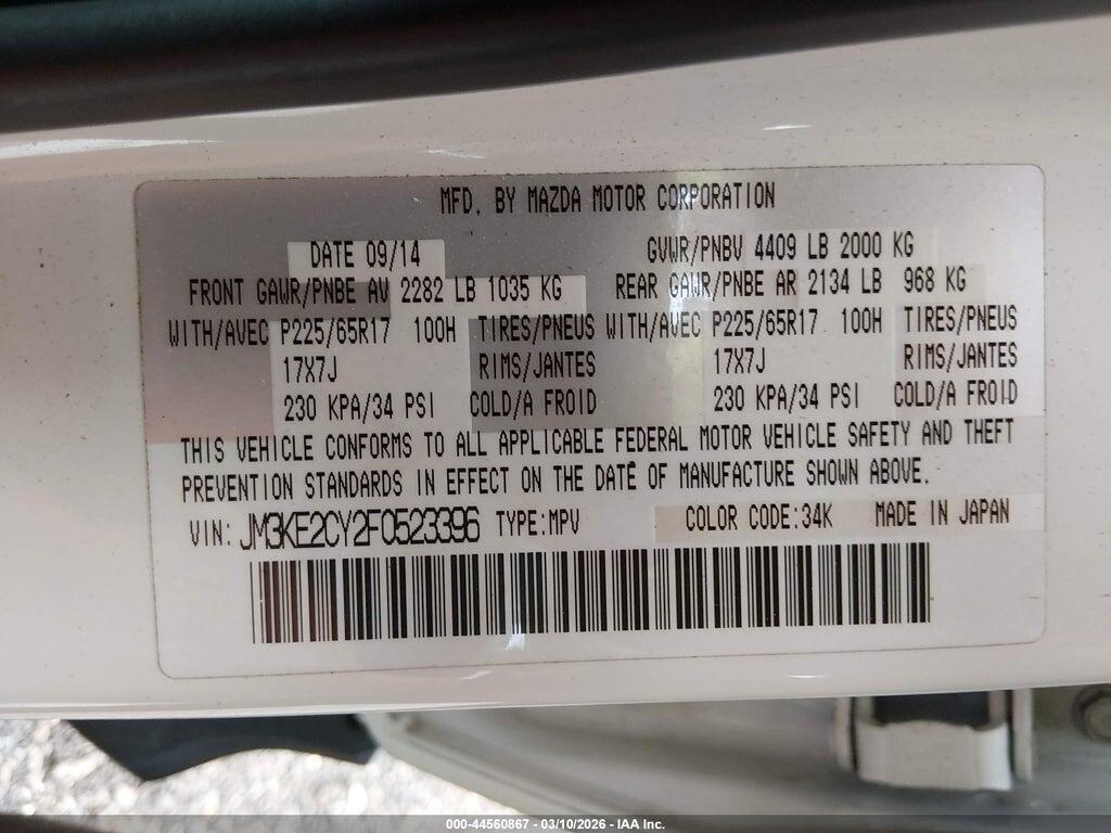 JM3KE2CY2F0523396 2015 MAZDA CX-5 photo no. 9